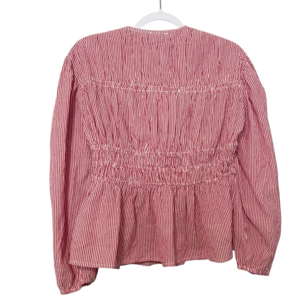 MILLE Ella Top Tango Stripe Tie Front Balloon Sleeve Boho Sz Medium NWT - Picture 11 of 13